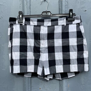 Ann Taylor Loft  shorts Black White Oversize Plaid check, size 10